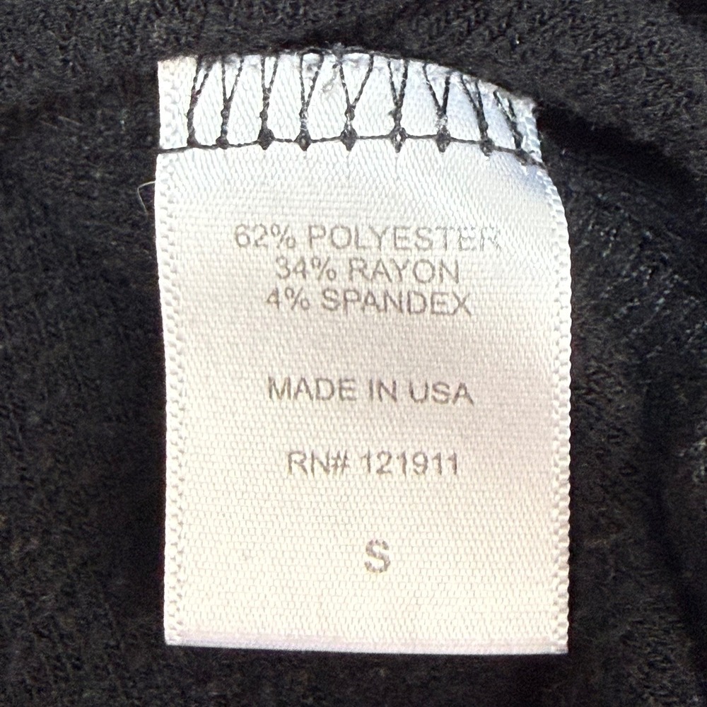 LNA Black V Neck Long Sleeve Top Made in USA Size S Pullover Cut Out Stretchy - Picture 4 of 8